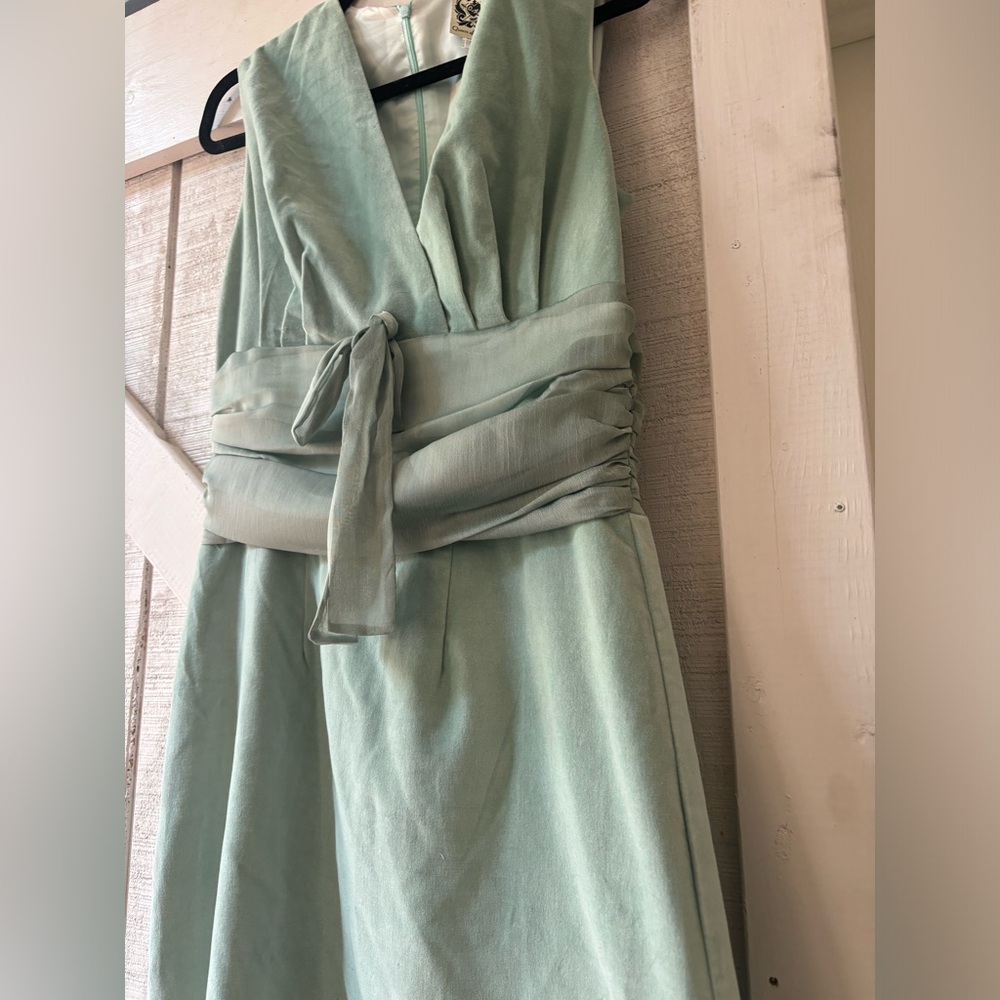 Unique Vintage Mint Green Midi Dress - Picture 4 of 6